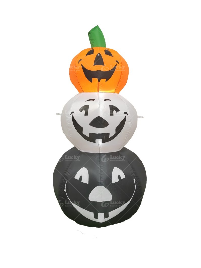 HALLOWEEN INFLATABLE DECORATION THREE-COLORED PUMPKIN WITH LED LIGHTED BLOW UP FOR HALLOWEEN PARTY INDOOR/OUTDOOR GARDEN YARD DECORATION