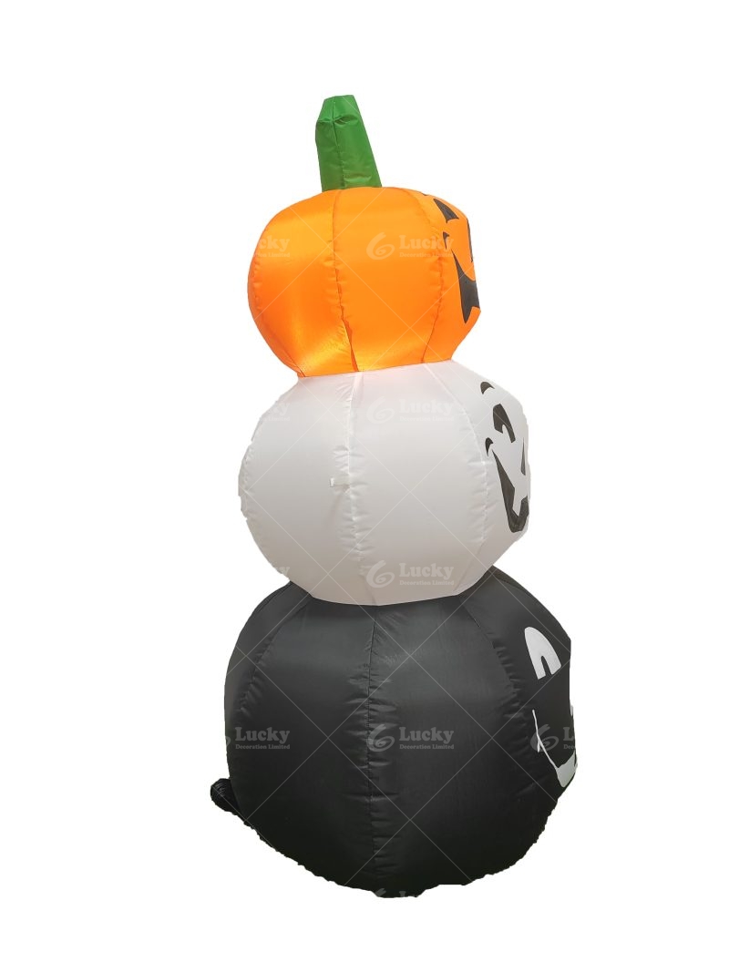 HALLOWEEN INFLATABLE DECORATION THREE-COLORED PUMPKIN WITH LED LIGHTED BLOW UP FOR HALLOWEEN PARTY INDOOR/OUTDOOR GARDEN YARD DECORATION - Image 2