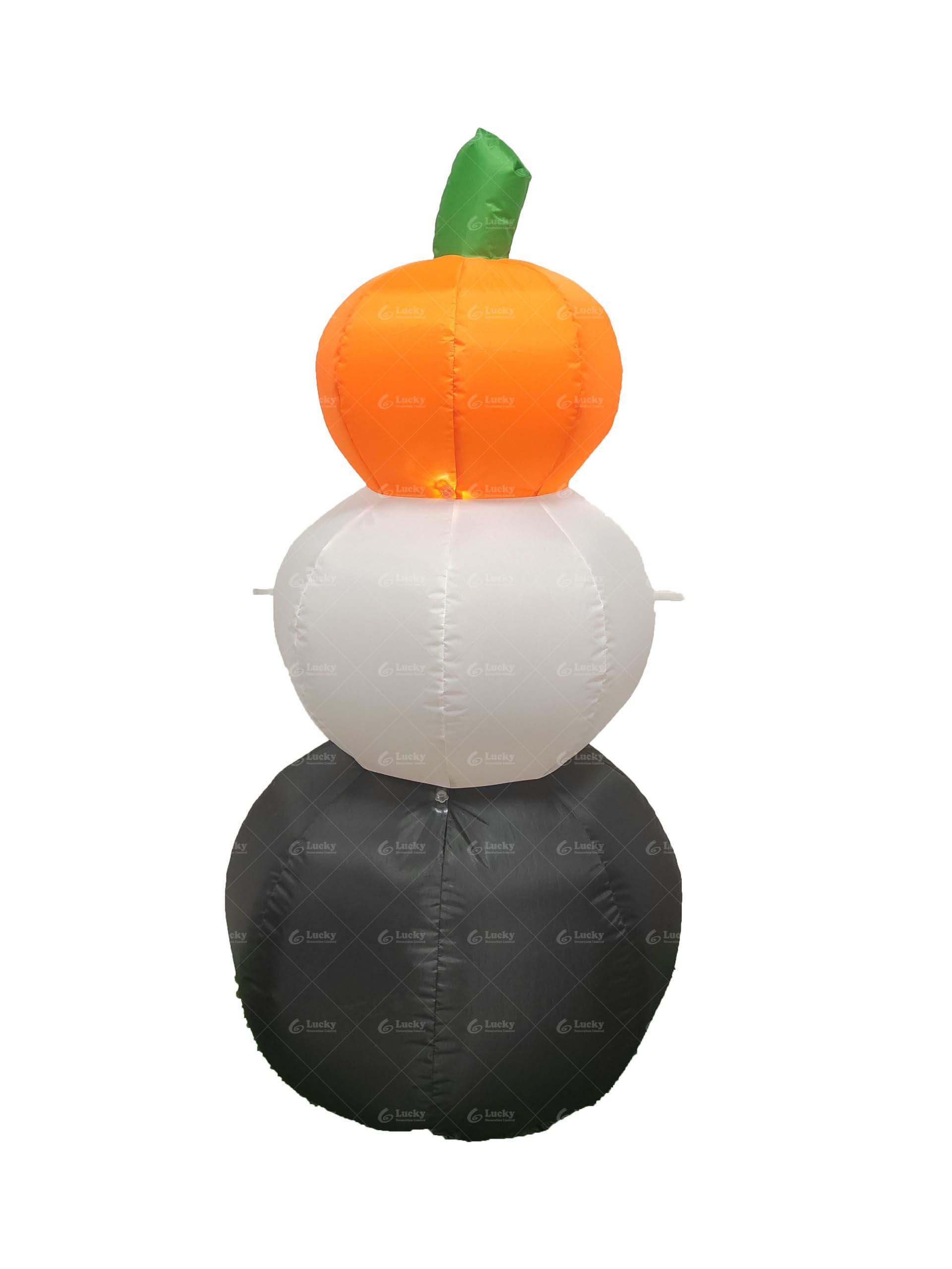 HALLOWEEN INFLATABLE DECORATION THREE-COLORED PUMPKIN WITH LED LIGHTED ...