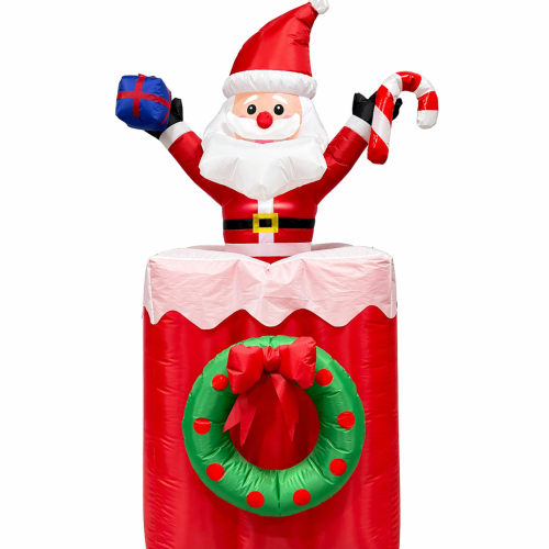 Christmas inflatable decorations;6FT Lifting Santa Claus Gift Box;indoor/outdoor yard decorations;for Christmas party