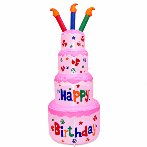 Birthday inflatable decorations;6FT Pink Birthday Cake;indoor/outdoor yard decorations;for Birthday party