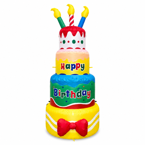 Birthday inflatable decorations;6FT Colorful Birthday Cake;indoor/outdoor yard decorations;for Birthday party